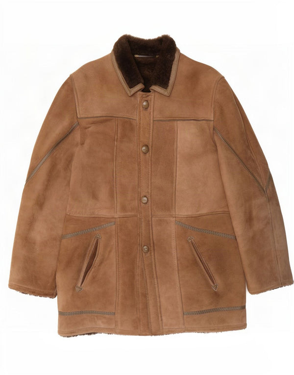 Vintage męska kurtka shearling IT 48 średni brąz