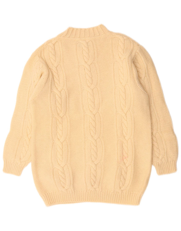 Benetton Womens Turtle Neck Jumper Sweater UK 14 Large Off White Wool