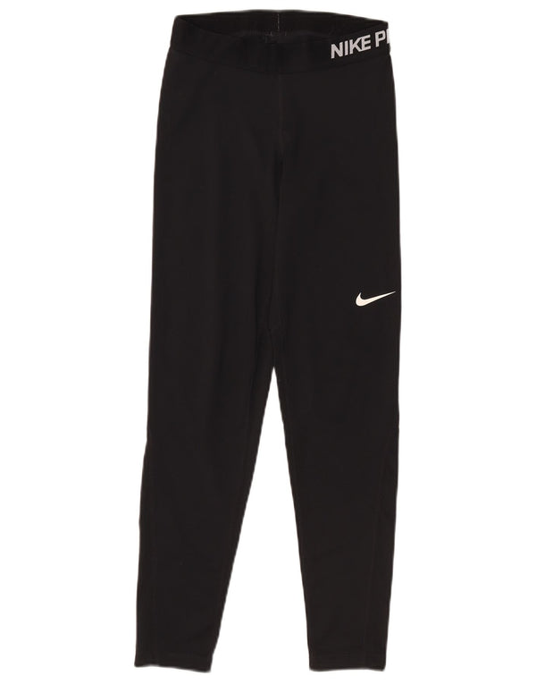 Damskie legginsy Nike Dri Fit Graphic UK 12, średni czarny poliester