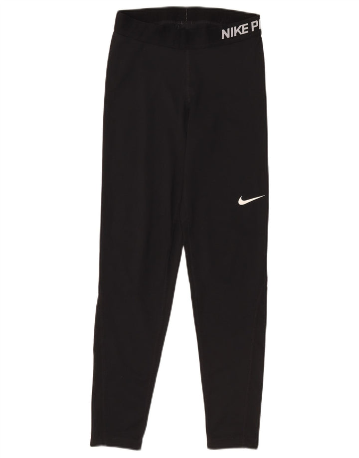 Damskie legginsy Nike Dri Fit Graphic UK 12, średni czarny poliester
