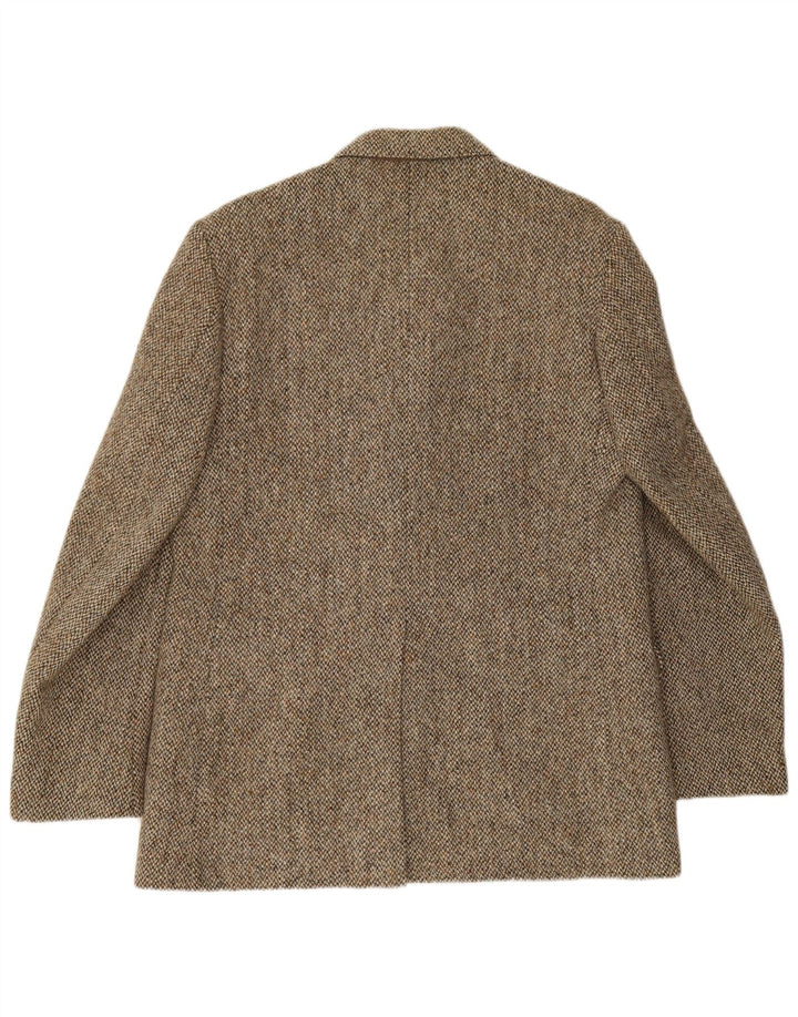Męska marynarka zapinana na 3 guziki Harris Tweed UK 38 Średnia zielona jodełka