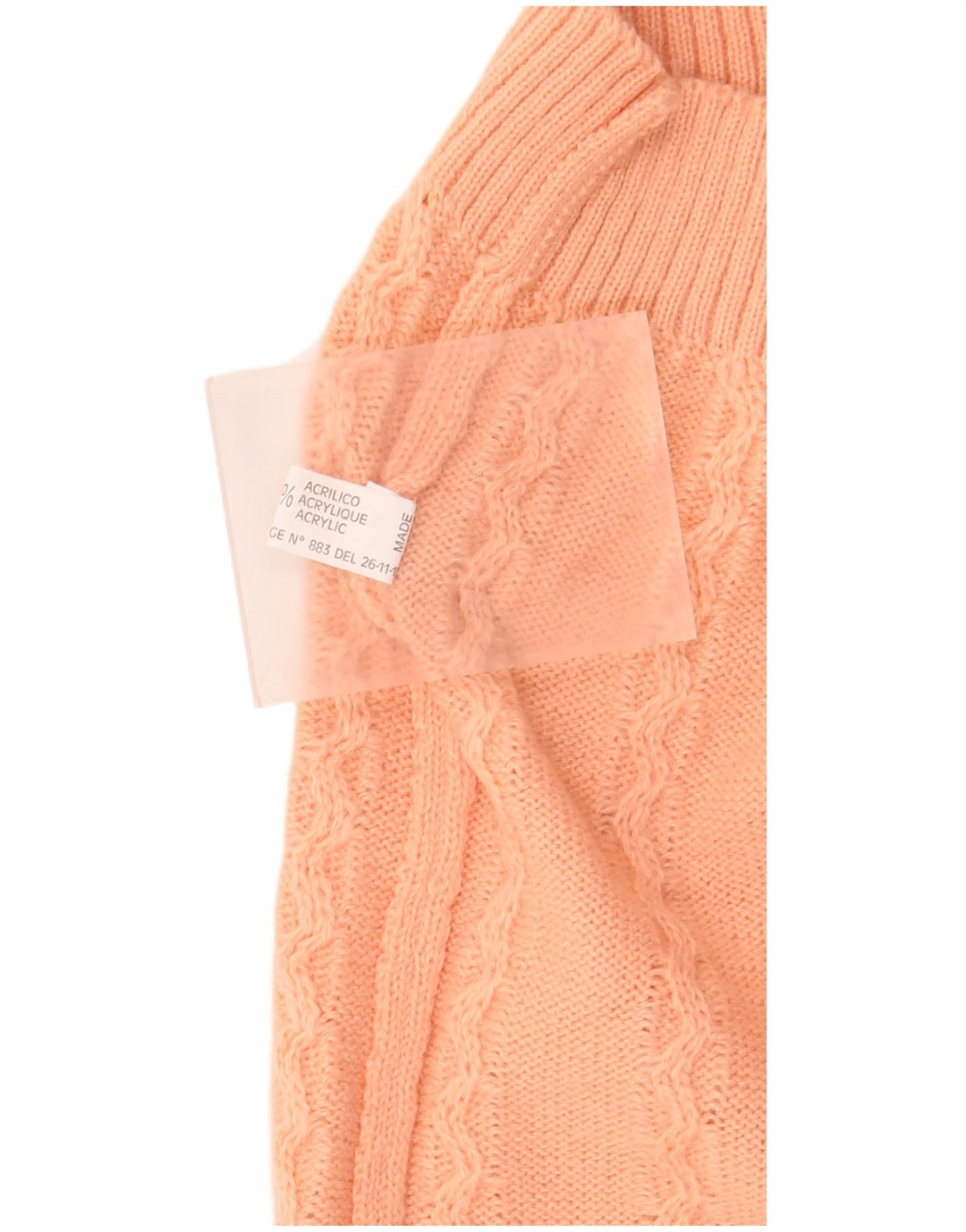 Sweter damski w stylu vintage z okrągłym dekoltem UK 16, duży, różowy, wełniany