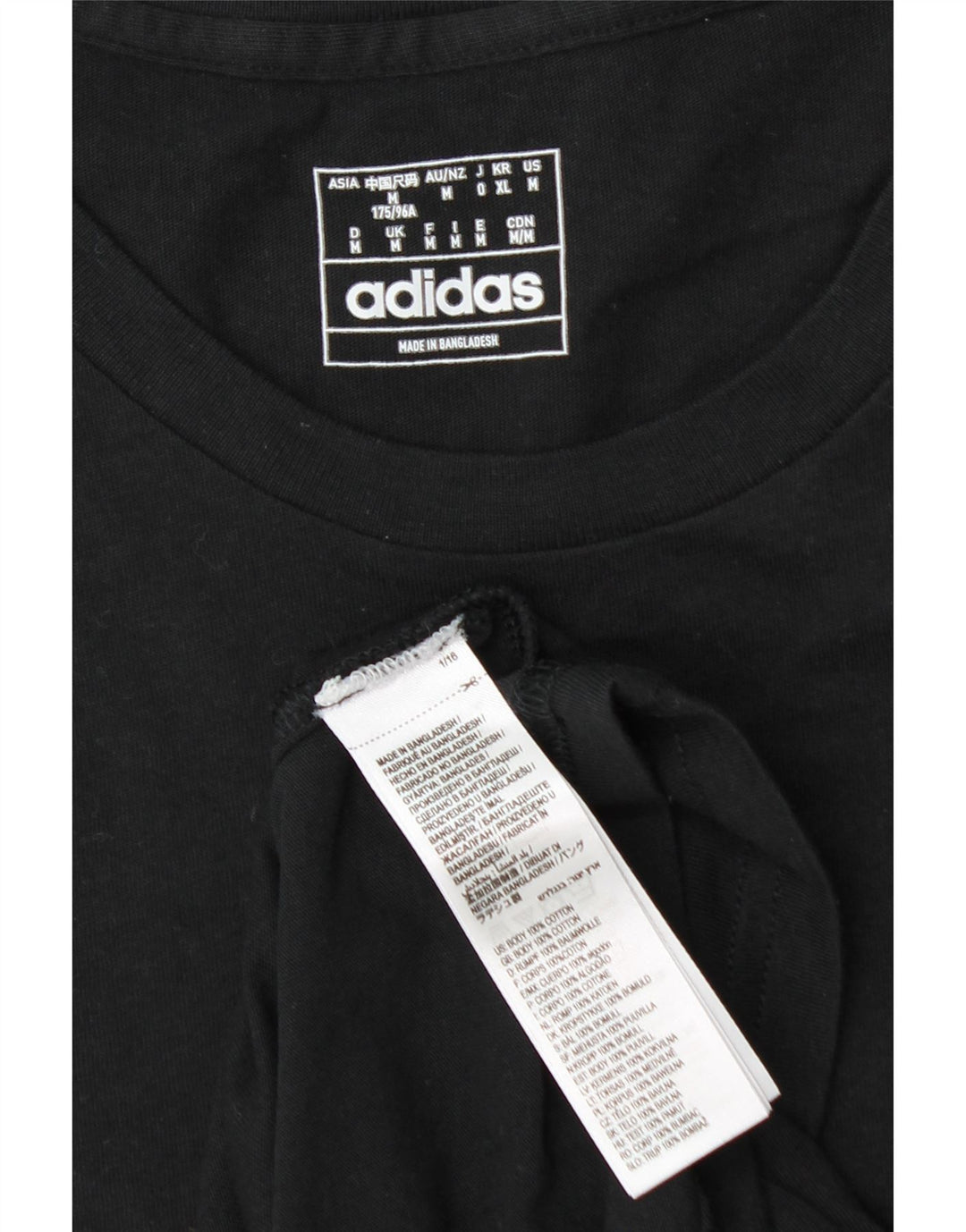 Adidas Męski T-shirt Top Średni Czarny Bawełniany