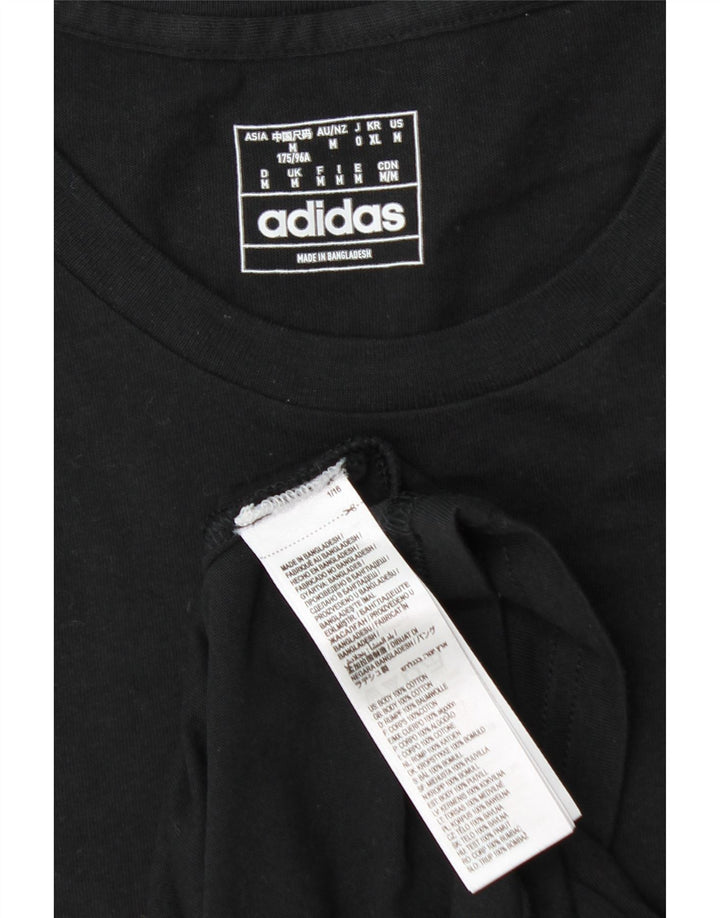 Adidas Męski T-shirt Top Średni Czarny Bawełniany