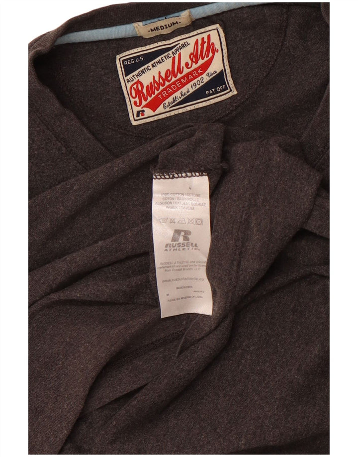 Męski T-shirt z grafiką RUSSELL ATHLETIC Średnioszary, bawełniany