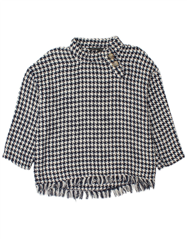 Damski sweter zapinany na guziki Zara UK 14 Średni granatowy w pepitkę