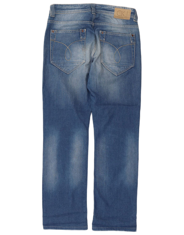 Damskie proste dżinsy Calvin Klein W31 L29 Niebieskie bawełniane
