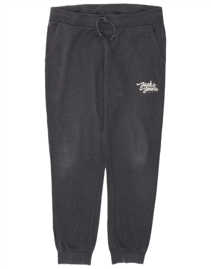 Męskie spodnie dresowe Jack & Jones, duże, szare, bawełniane