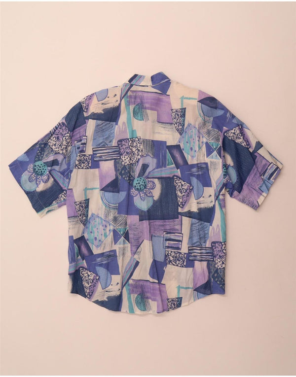 Koszula damska z krótkim rękawem w stylu vintage, UK 18 XL, wielobarwny patchwork