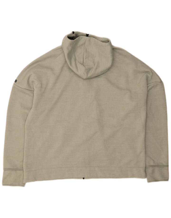 ADIDAS Mens Graphic Zip Hoodie Sweater 2XL Grey Polyester