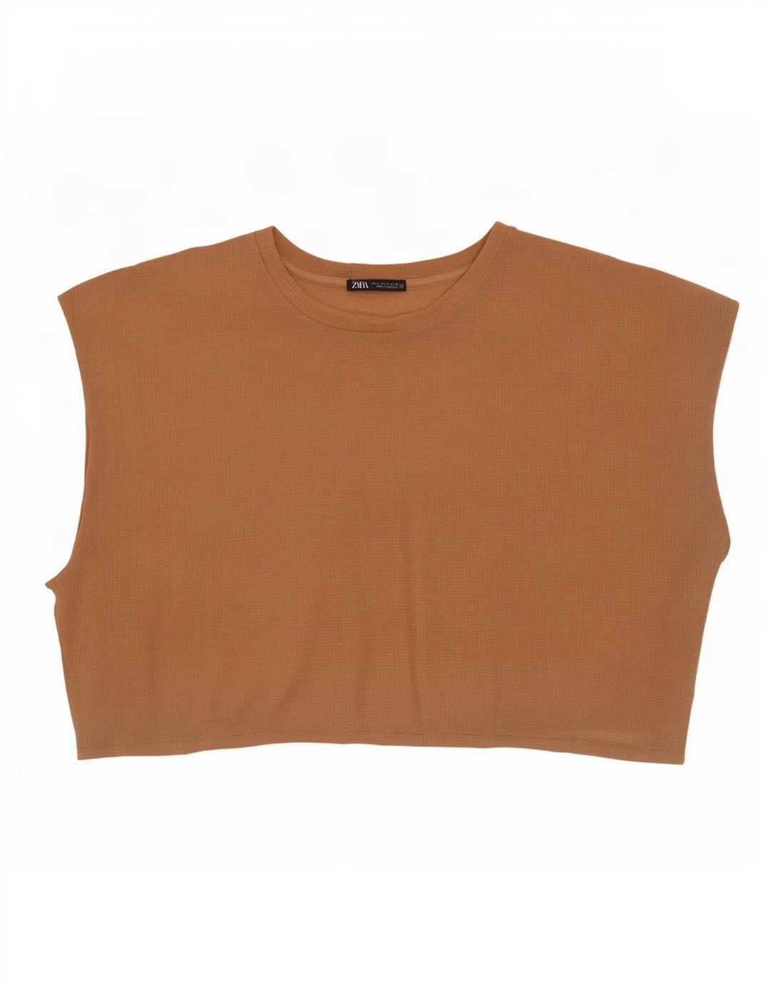 Bluzka damska Zara Crop bez rękawów Oversize Top UK 10 Small Beige