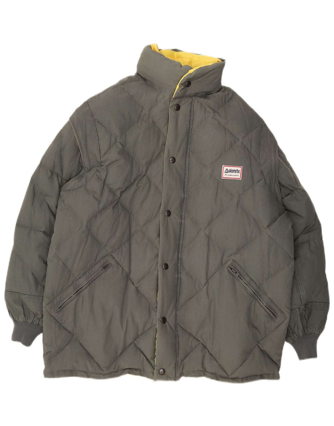 Dwustronna ocieplana kurtka męska z kapturem DOLOMITE UK 38, średni żółty