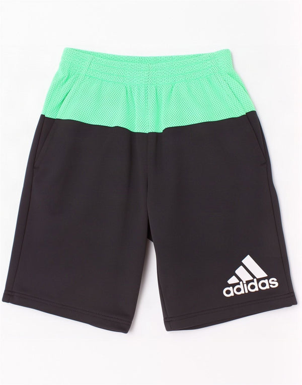 Chłopięce spodenki sportowe Adidas z grafiką 11-12 lat Czarny poliester z blokami kolorów