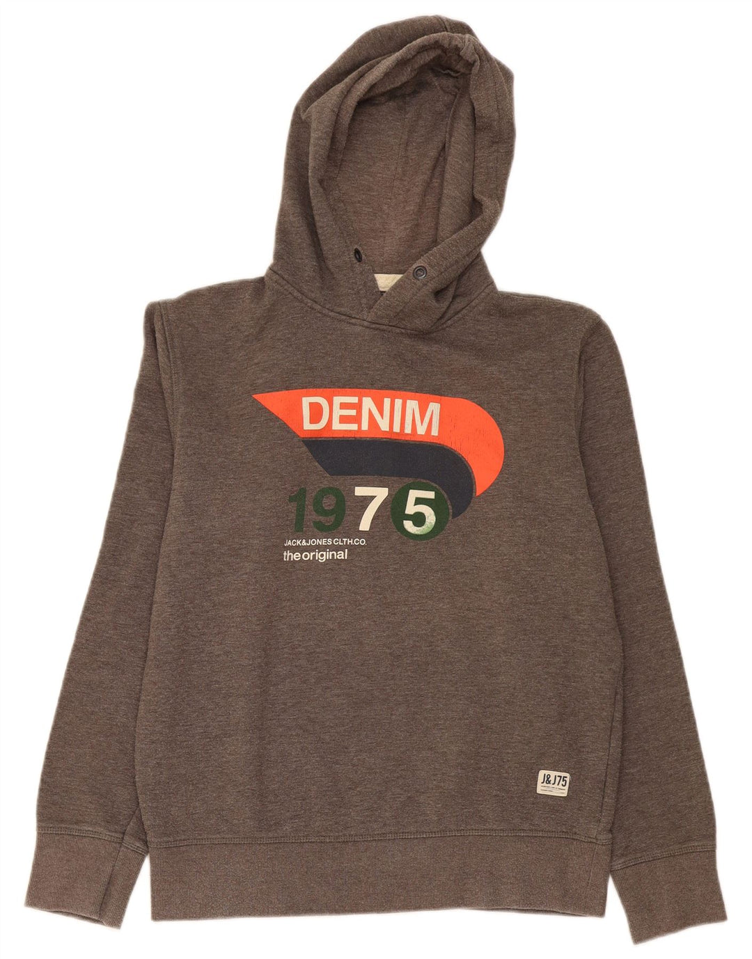 Męski sweter z kapturem i grafiką Jack & Jones, duży, szary