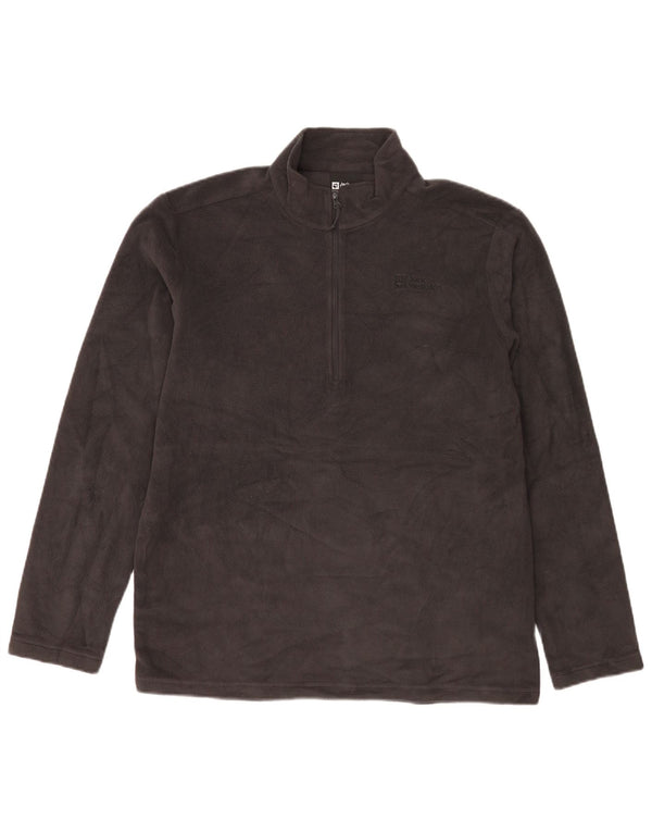 Męski sweter polarowy Jack Wolfskin z zamkiem błyskawicznym UK 42, duży, szary poliester