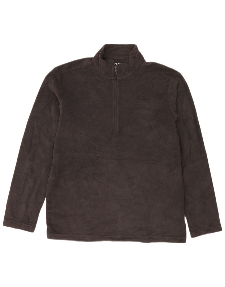 Męski sweter polarowy Jack Wolfskin z zamkiem błyskawicznym UK 42, duży, szary poliester