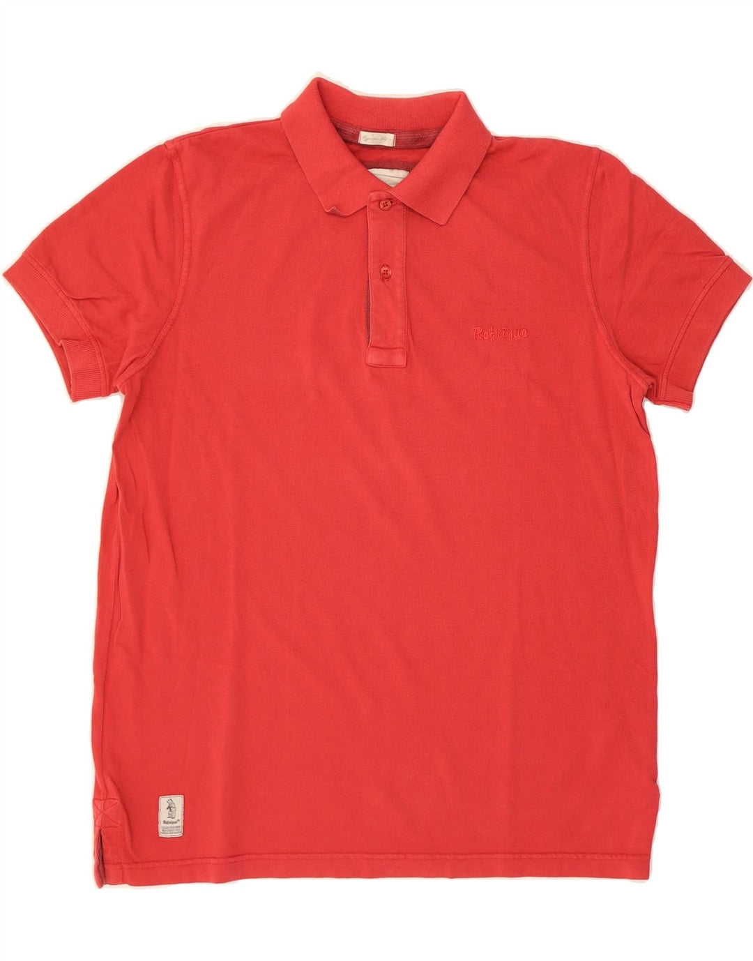 REFRIGUE Mens Polo Shirt XL Red Cotton Vintage Refrigue and Second-Hand Refrigue from Messina Hembry 
