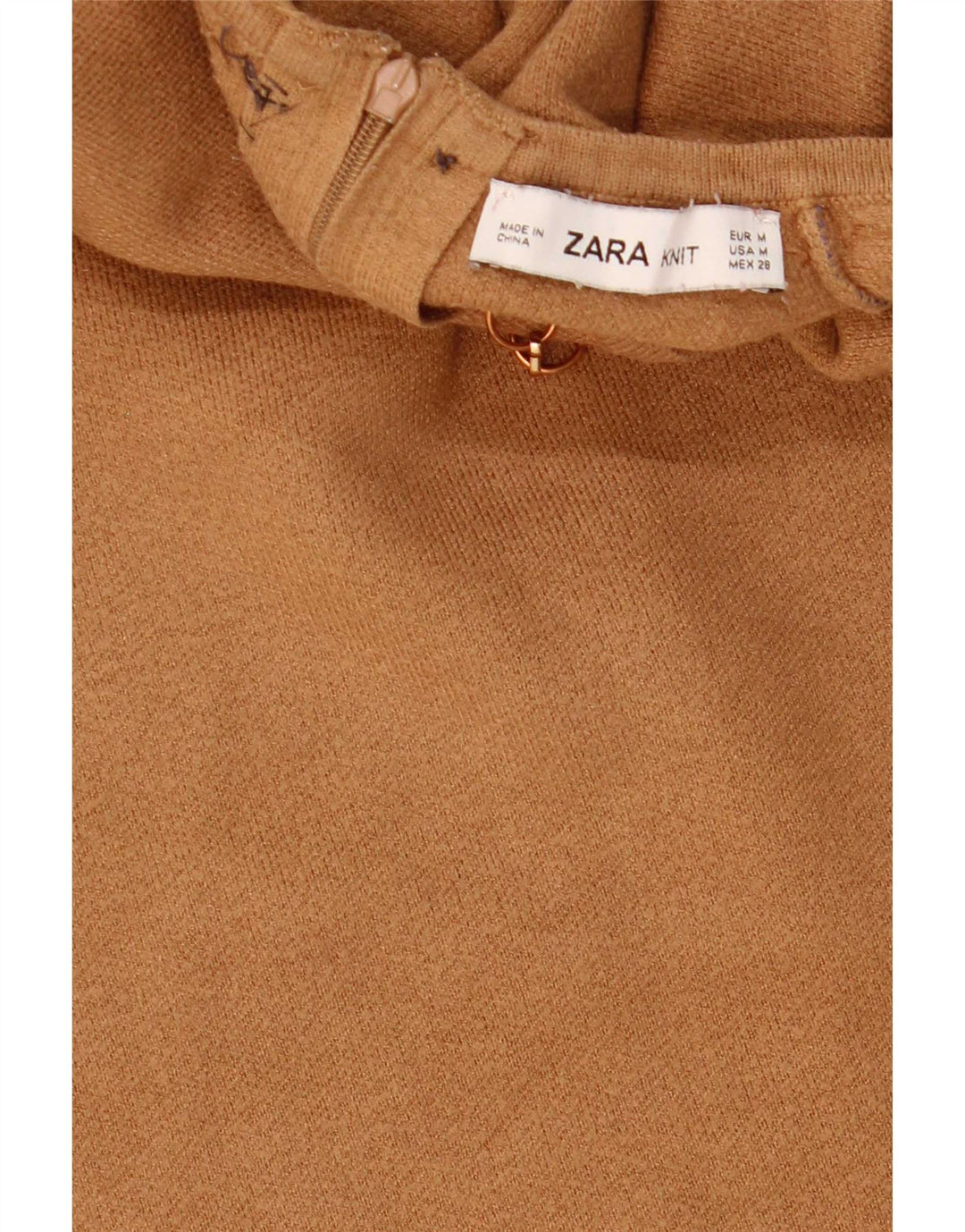 Damski krótki top Zara z krótkim rękawem UK 12, średni brąz