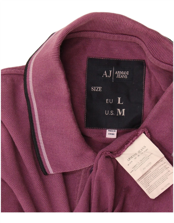 Męska koszulka polo Armani Jeans, średnia bordowa bawełna
