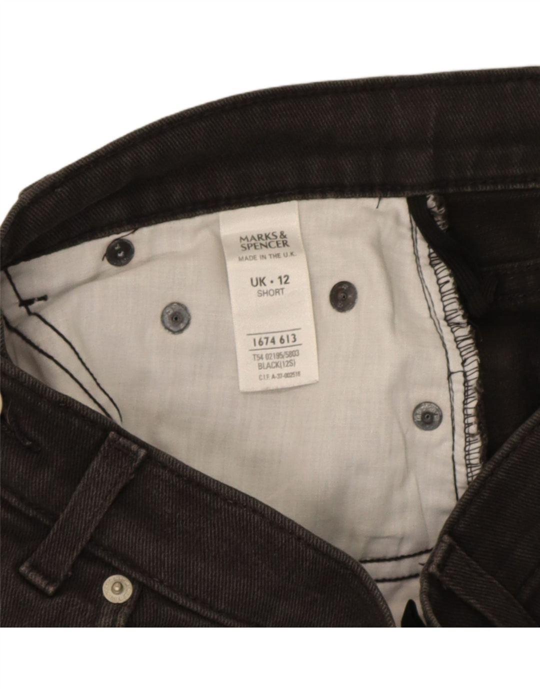 Marks & Spencer Damskie Crop Straight Jeans UK 12 Medium W28 L25 Czarne