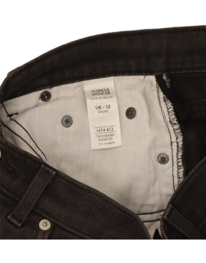 Marks & Spencer Damskie Crop Straight Jeans UK 12 Medium W28 L25 Czarne