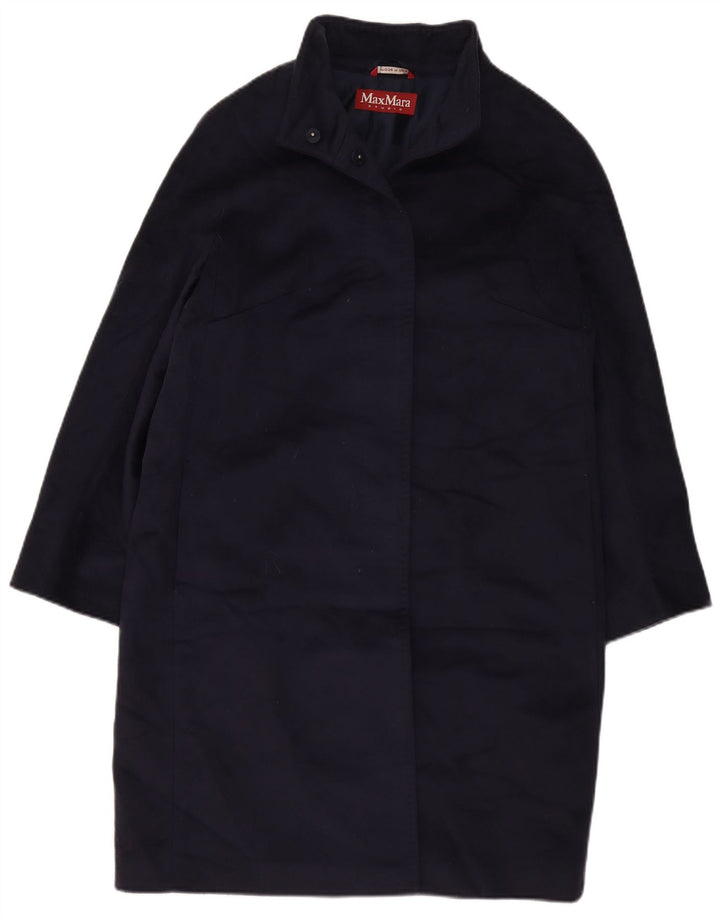 Płaszcz damski Max Mara UK 16, duży, granatowy, z dziewiczej wełny