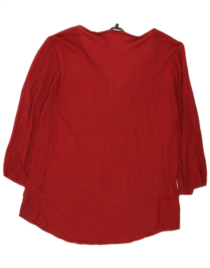 Damski top-tunika z rękawem 3/4 Massimo Dutti UK 14 Średni bordowy wiskoza