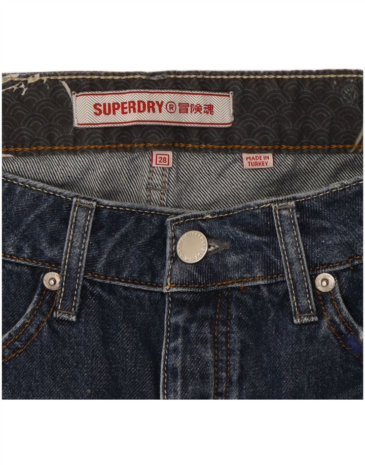 Damskie spodenki jeansowe Superdry W28 Średni granatowy, bawełniany