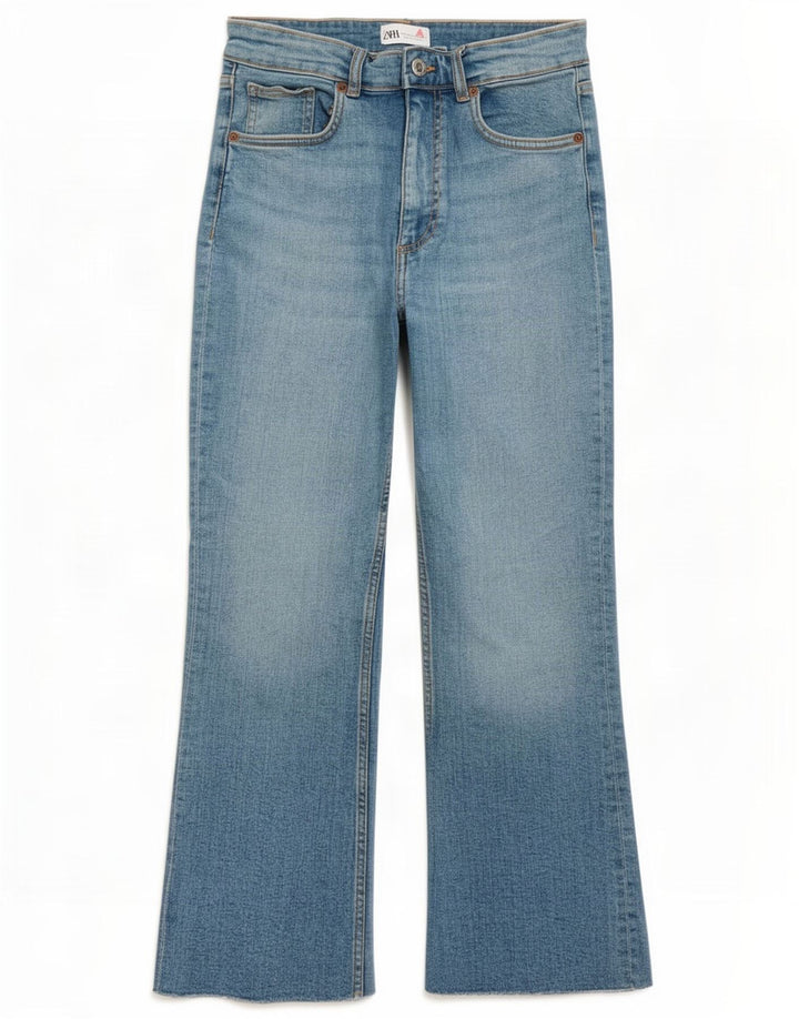 Damskie jeansy Zara Flare Cropped EU 40 Medium W30 L24 Niebieskie