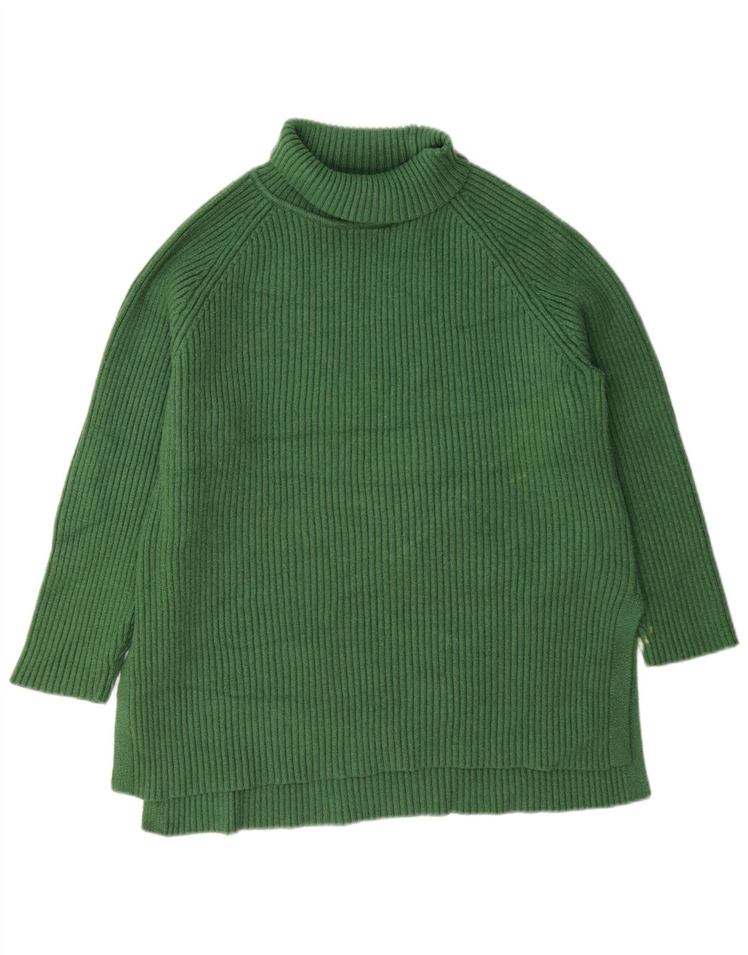 Marks & Spencer Damski sweter z golfem UK 16, duży, zielony, wiskoza
