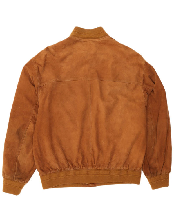Vintage męska zamszowa kurtka bomber IT 56 3XL brązowa skóra