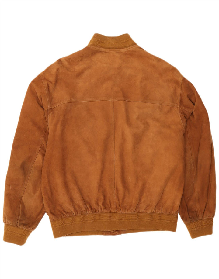 Vintage męska zamszowa kurtka bomber IT 56 3XL brązowa skóra