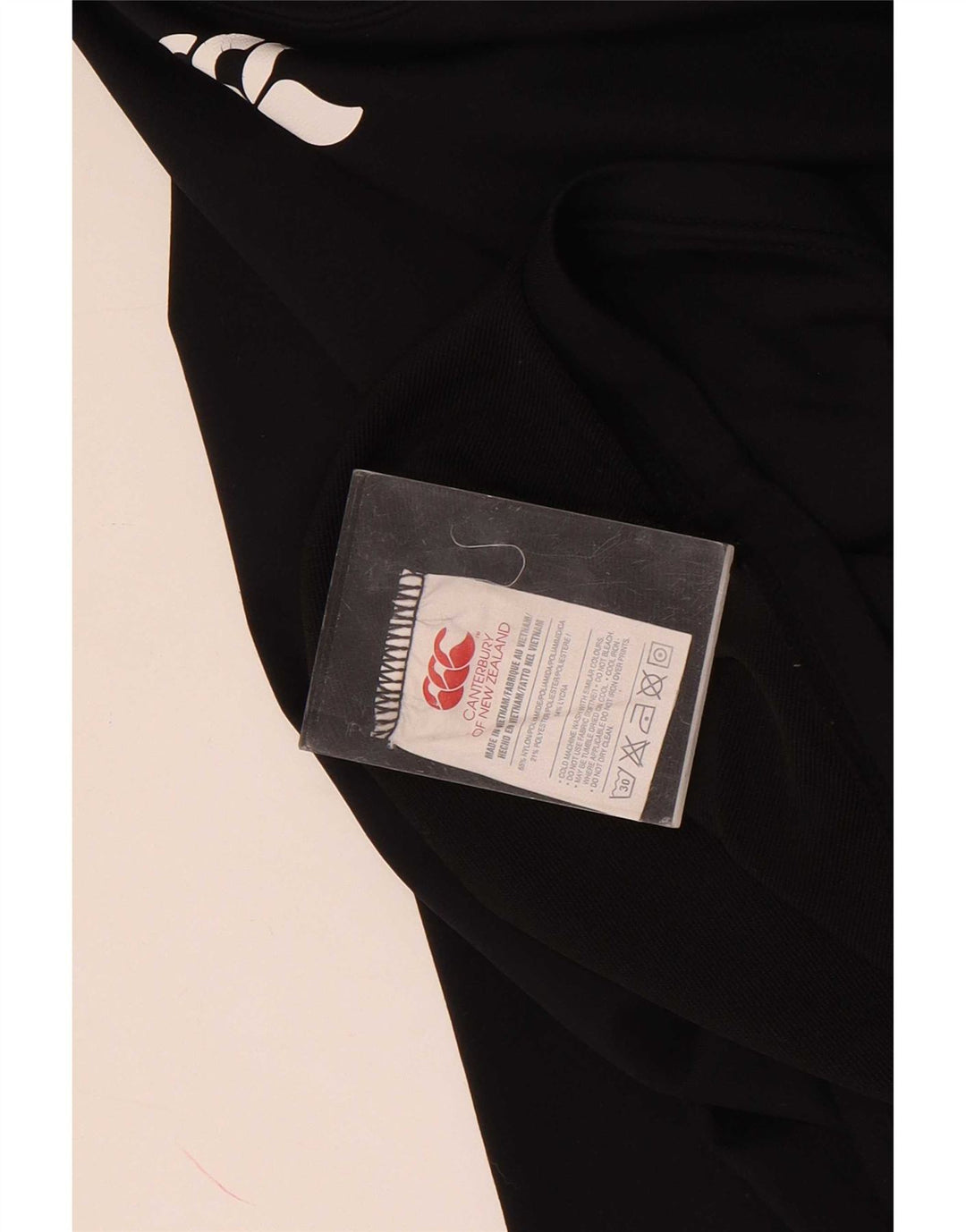 Męski top z grafiką Canterbury z długim rękawem, mały, czarny nylon
