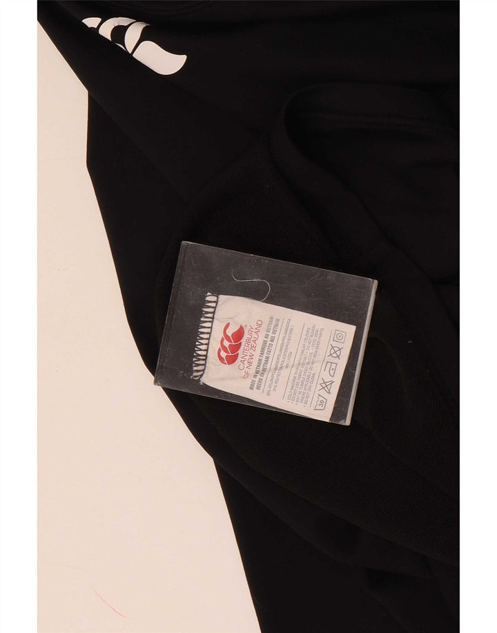 Męski top z grafiką Canterbury z długim rękawem, mały, czarny nylon