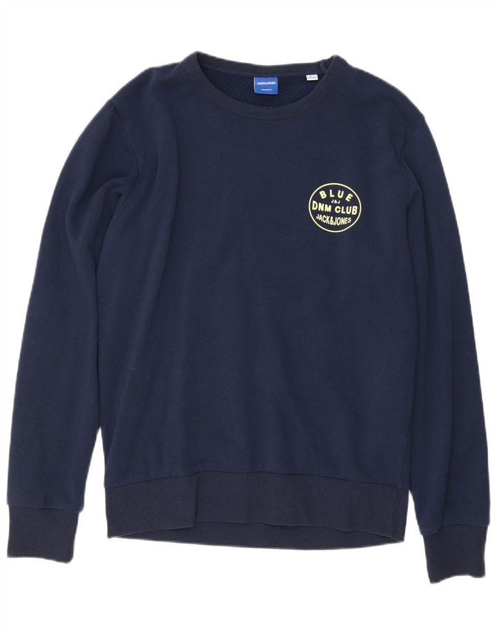 Męska bluza JACK & JONES, mała, granatowa, bawełniana