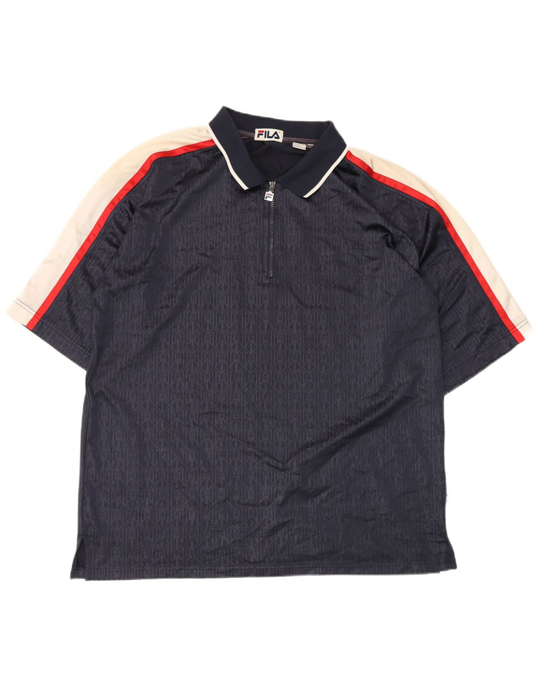 Męska koszulka polo FILA 2XL Granatowa, geometryczna, poliester