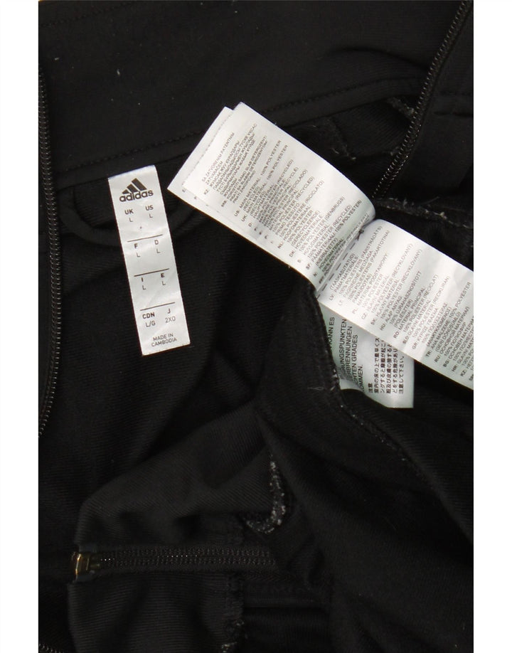 Adidas Męska bluza dresowa, duża, czarna, poliestrowa