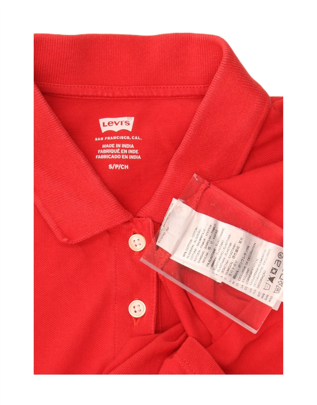 LEVI'S Womens Polo Shirt UK 10 Small Red Cotton