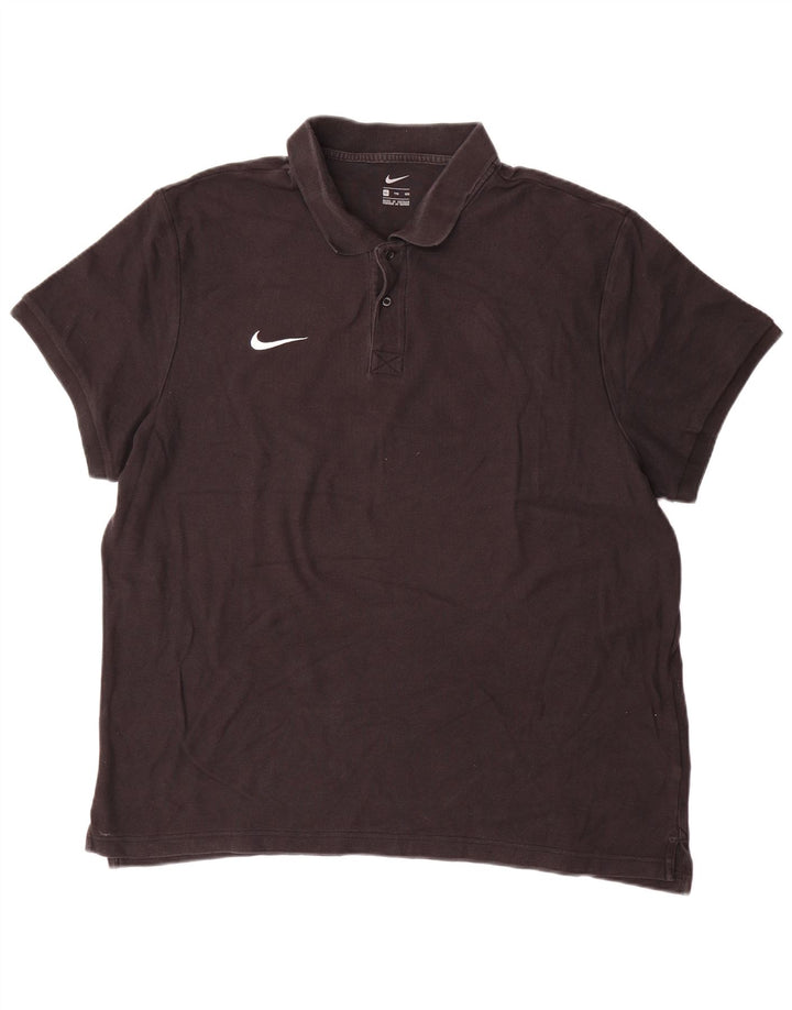 NIKE Mens Polo Shirt 2XL Black Cotton
