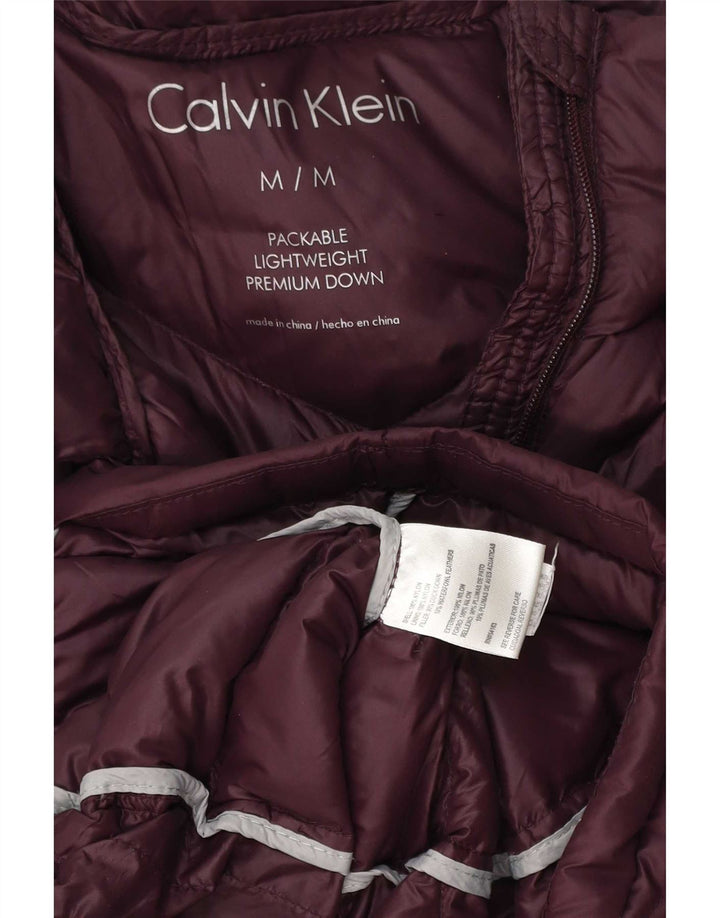Damski płaszcz ocieplany Calvin Klein UK 14, średni bordowy nylon