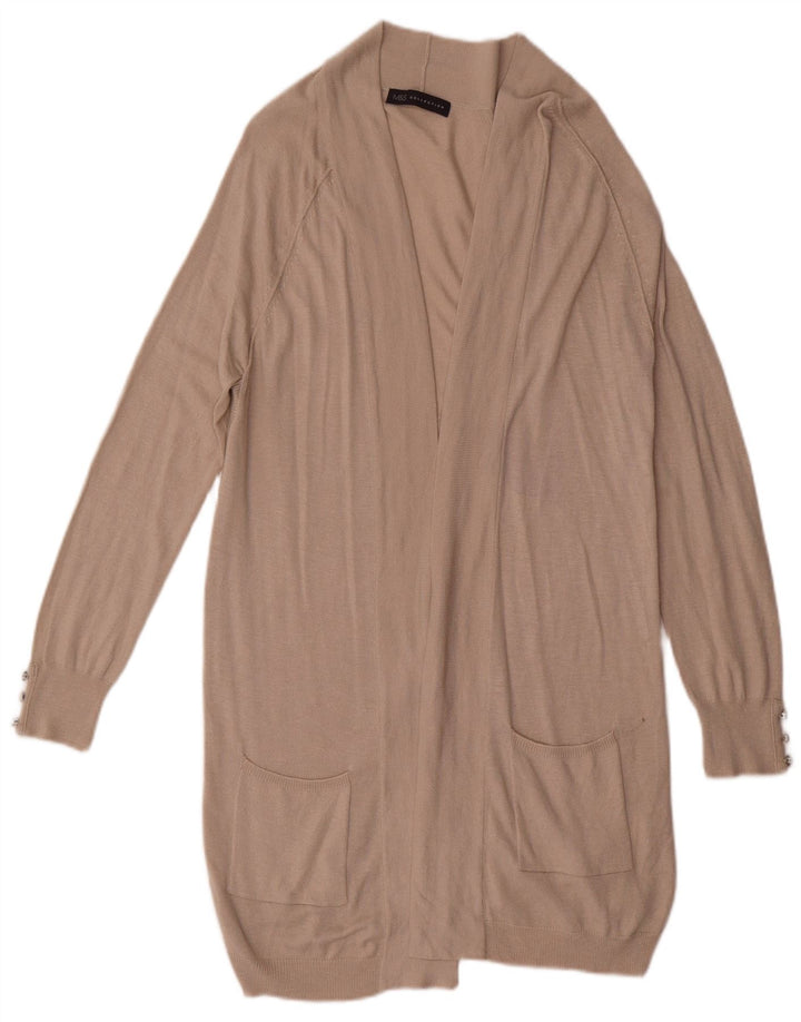 Sweter damski Marks & Spencer Longline Open Cardigan UK 8 Small Beige