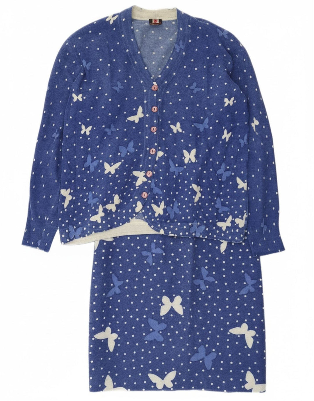 Dwuczęściowy zestaw spódnic damskich Heron UK 14 Medium W34 Blue Spotted Butterfly