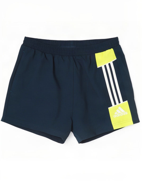 Męskie spodenki kąpielowe Adidas, średni granatowy, poliester z blokami kolorów