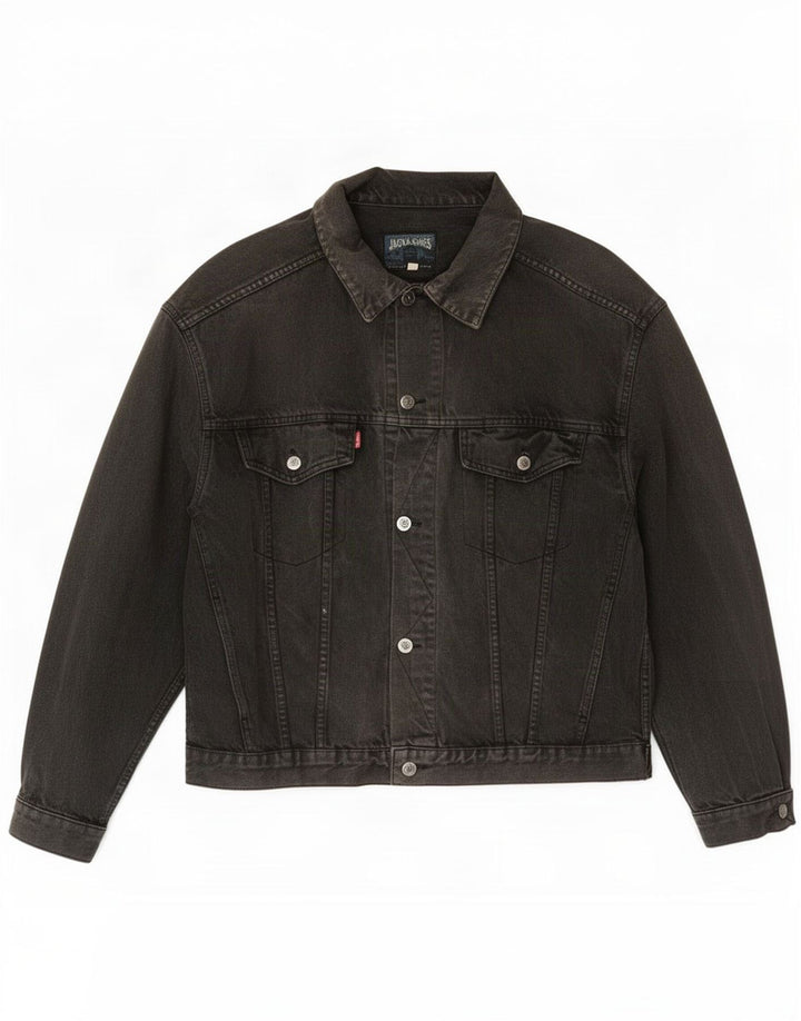 Męska kurtka dżinsowa Jack & Jones UK 40, duża, czarna
