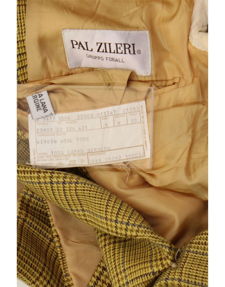 Męska marynarka zapinana na 2 guziki Pal Zileri IT 50, duża, zielona pepitka