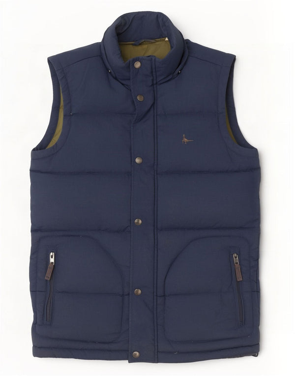 Jack Wills Męska wyściełana kamizelka o luźnym kroju UK 34 XS Granatowa, poliamidowa