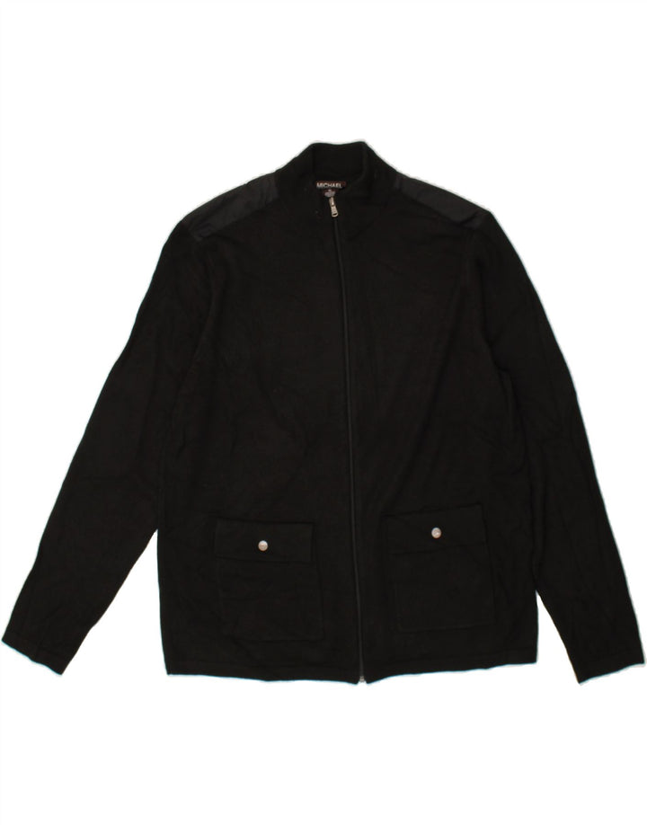 MICHAEL KORS Mens Cardigan Sweater XL Black Acrylic Vintage Michael Kors and Second-Hand Michael Kors from Messina Hembry 