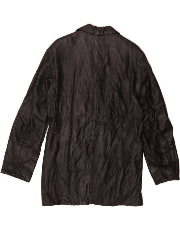 VINTAGE Womens Leather Jacket IT 46 Large Black Leather Vintage Vintage and Second-Hand Vintage from Messina Hembry 