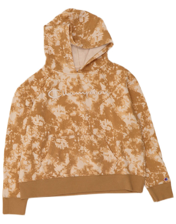 Damski sweter z kapturem Champion Graphic UK 14 Średni beżowy Tie Dye Cotton