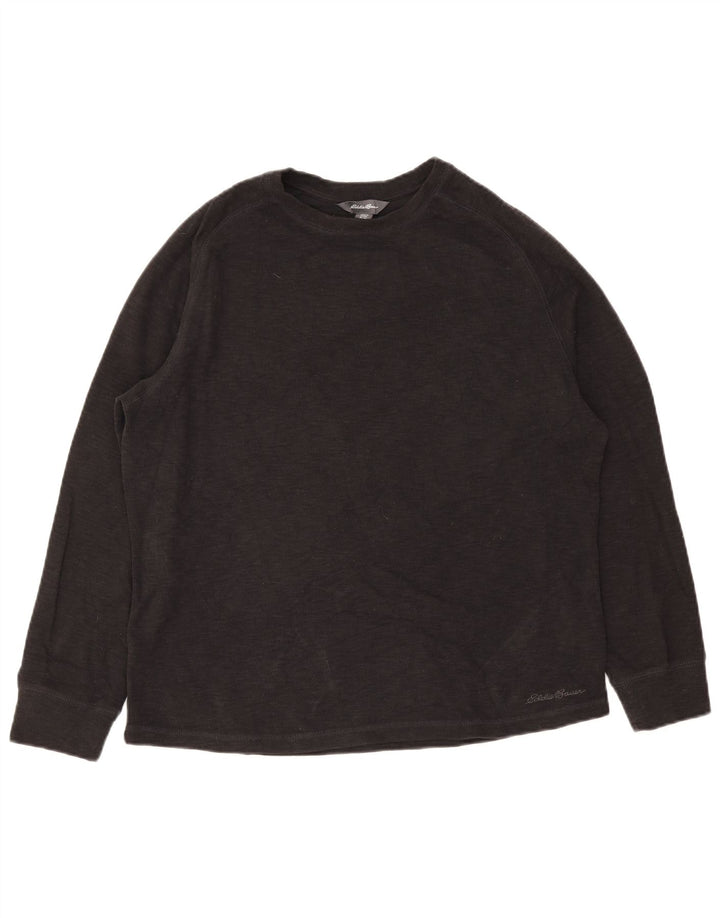 Męski top z długim rękawem XL, Eddie Bauer, czarny, bawełniany